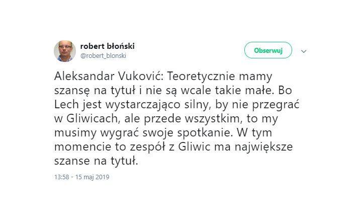 Vuković OCENIŁ szanse na mistrzostwo dla Legii! :D